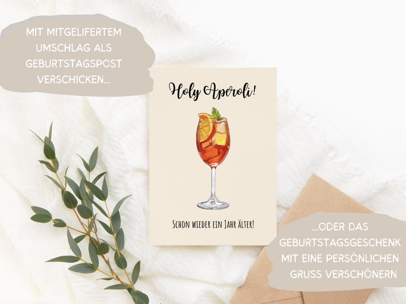 Lustige Grußkarte Holy Aperoli, Humorvolle A6 Klappkarte Freundin Happy Birthday, Spritz Geburtstagskarte Freund, Geschenk Glückwunschkarte