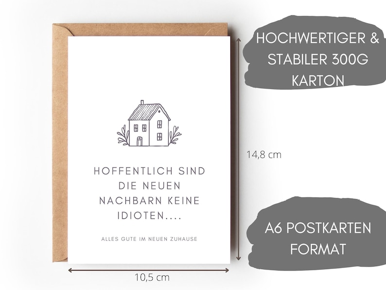 Lustige Einweihungskarte Umzug, Witzig Einweihungsparty Geschenk Haus, Humorvoll Glückwunschkarte Einzug New Home Einweihungsgeschenk Freund