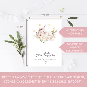 Mutstein Einschulung Mädchen rosa Einhorn Schulkind Mutmacher Geschenk Schulanfang Füllung Schultüte Glücksbringer Schulstart Glücksstein