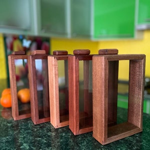 Contenedor de madera para alimentos, tarros de madera para alimentos, regalo para esposa, accesorios para cocina, accesorios para restaurante,
