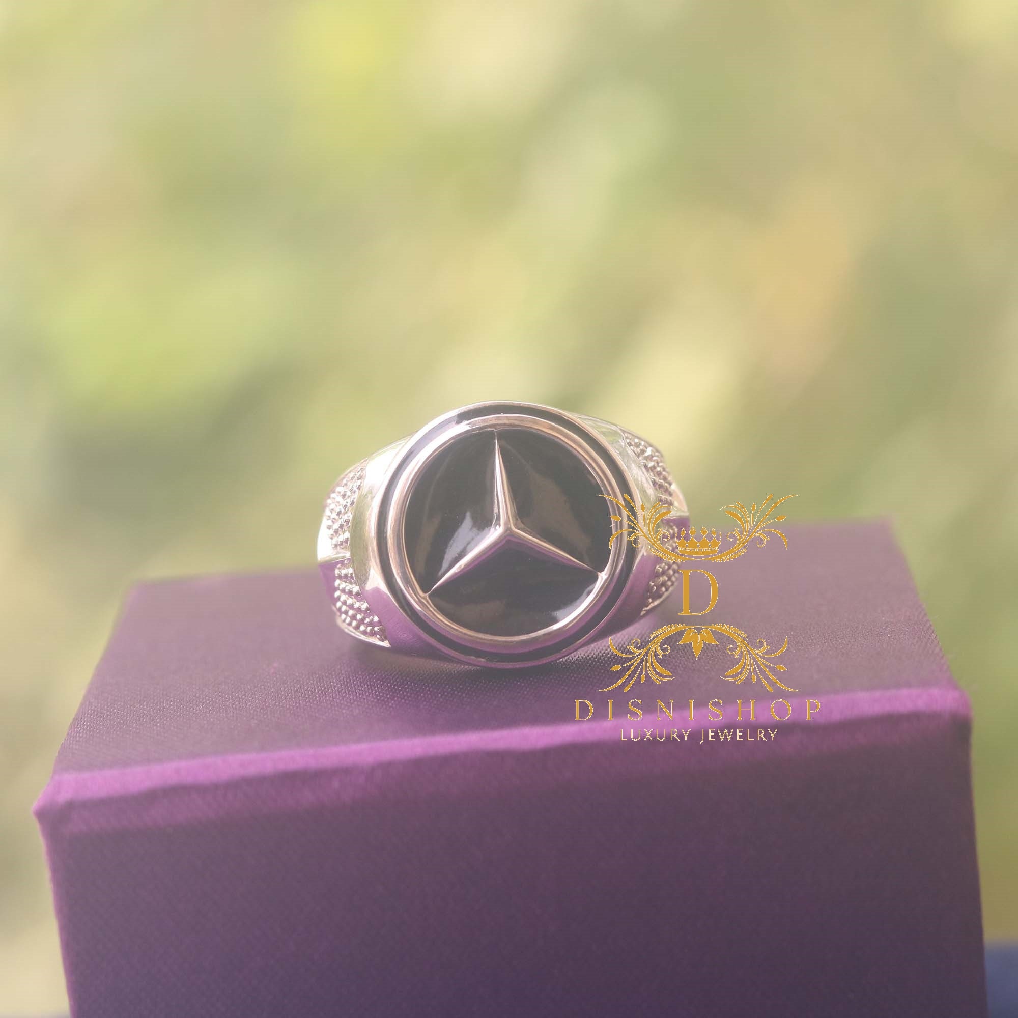 Buy 10K Yellow Gold Mercedes Benz Ring for Men CZ Ring Online in India -  Etsy