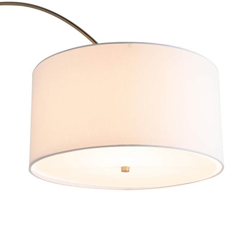 Tambo Arc Floor Lamp – Natural Ash Wood, Weathered Brass, Linen Shade image 5