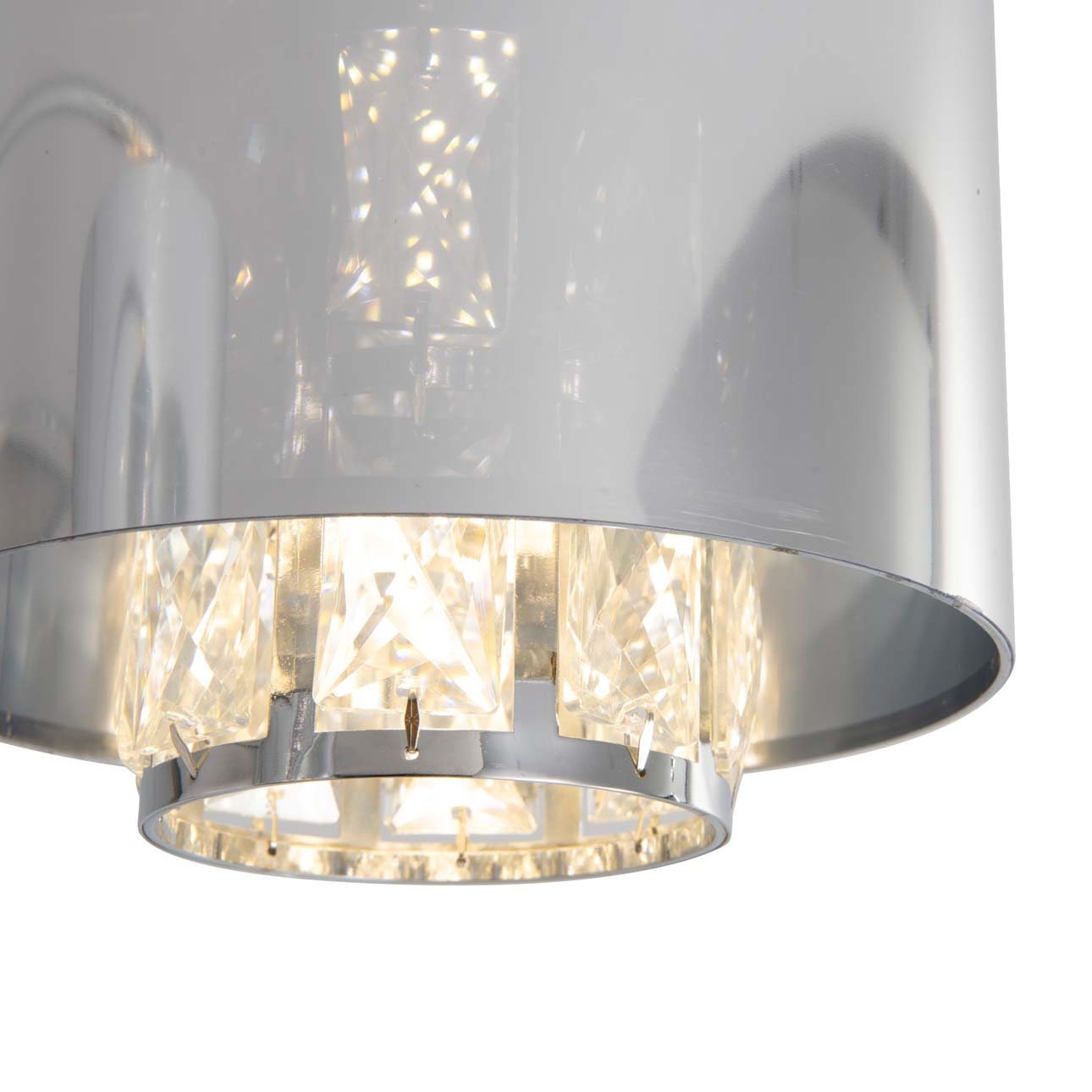 Crystal Culture Arc Floor Lamp – Modern Arch Floor Lamp With White Marble Base, Adjustable Hanging Chandelier Style, 86 Inches Tall, Chrome Finish