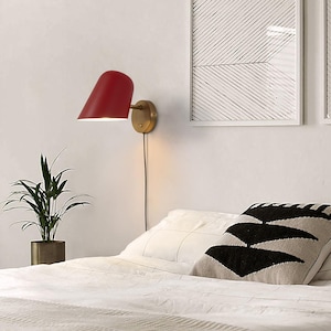 Culver Wall Sconce - Crimson Red, Plug-in, On/Off Toggle Switch