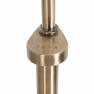 Tambo Arc Floor Lamp – Natural Ash Wood, Weathered Brass, Linen Shade image 7