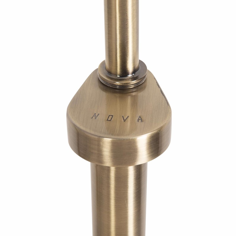 Tambo Arc Floor Lamp – Natural Ash Wood, Weathered Brass, Linen Shade image 7