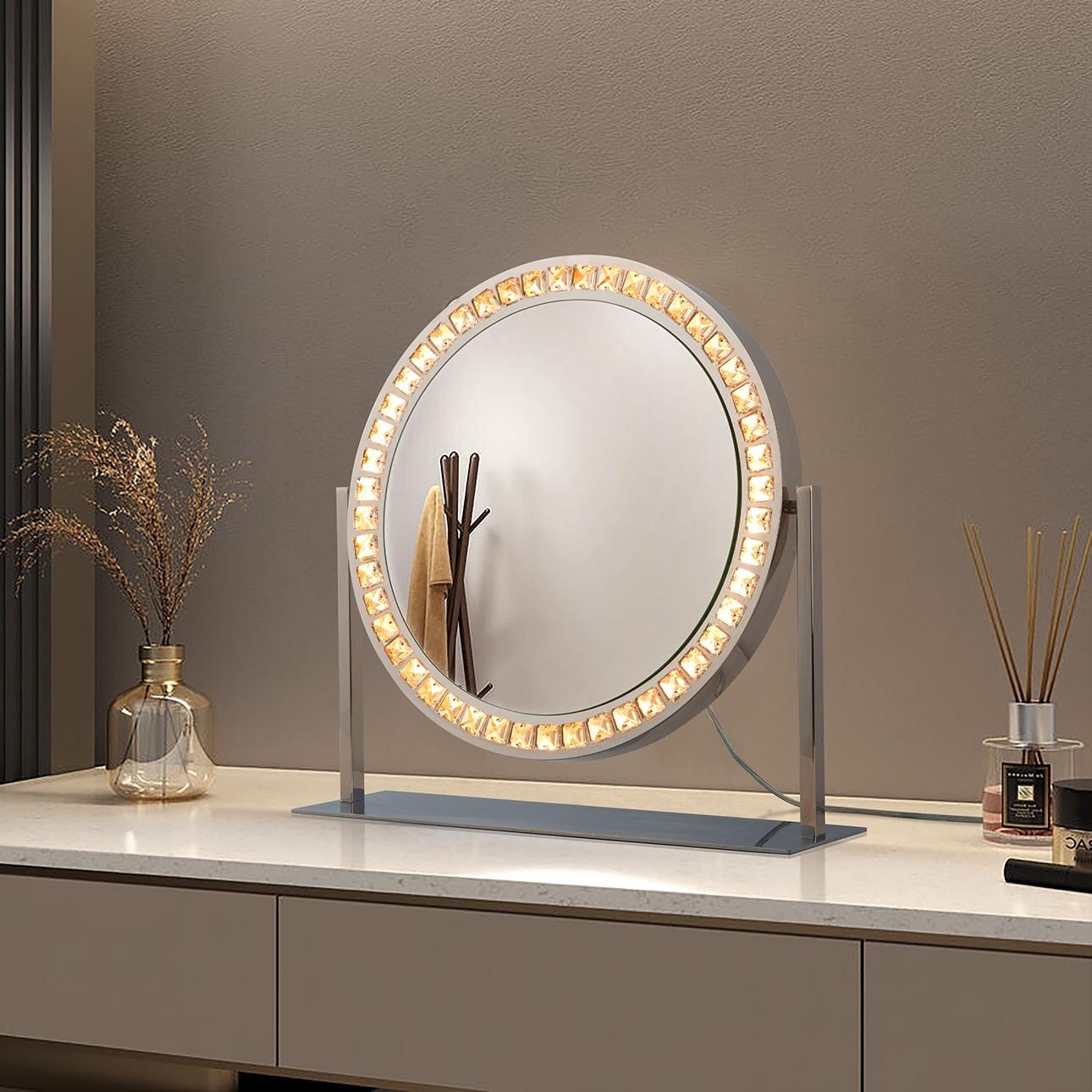 Marilyn Table Top LED Vanity Mirror - Chrome