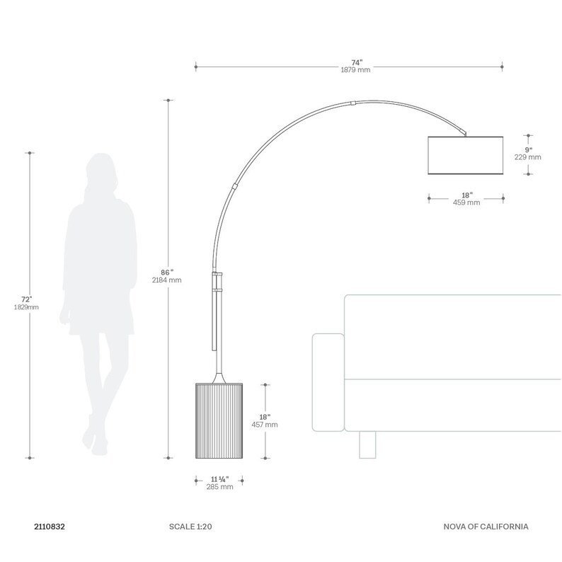 Tambo Arc Floor Lamp – Natural Ash Wood, Weathered Brass, Linen Shade image 11