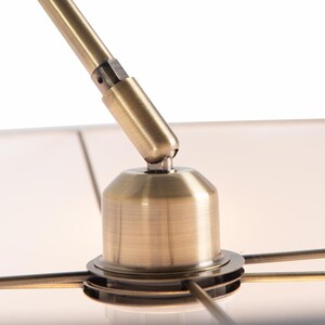 Tambo Arc Floor Lamp – Natural Ash Wood, Weathered Brass, Linen Shade image 6