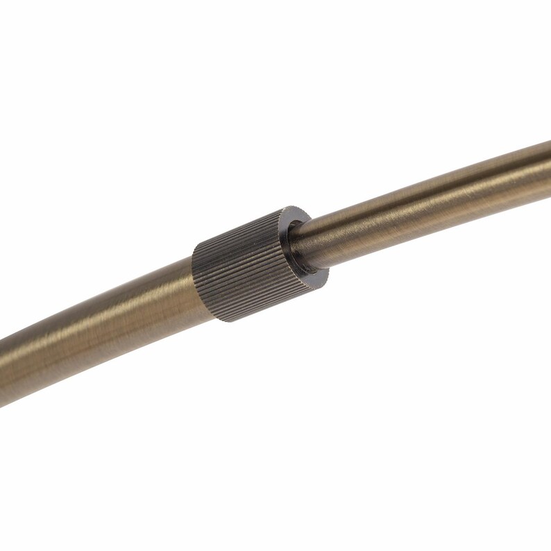 Tambo Arc Floor Lamp – Natural Ash Wood, Weathered Brass, Linen Shade image 8