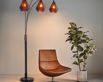 Artifact Natural Mica 3 Light Arc Floor Lamp - 86", Expresso Bronze, Dimmer switch