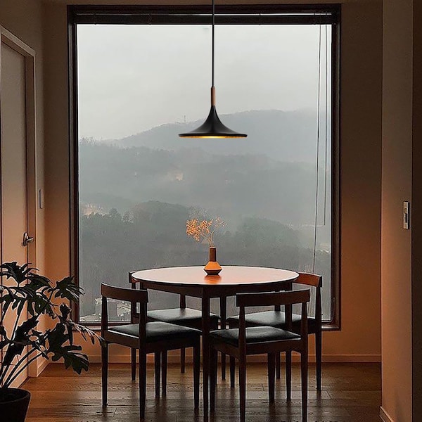 Lodi Pendant Light Large - Matte Black, Walnut