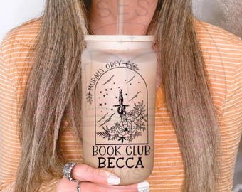 Morally Grey Book Club Iced Coffee Glass - Booktok Reader Gift