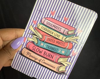 Romance Trope Bookstack Kindle Inserts | Sweet Bookish Aesthetic for Cozy Reading Moments, Pastel Cottagecore E Reader Inserts