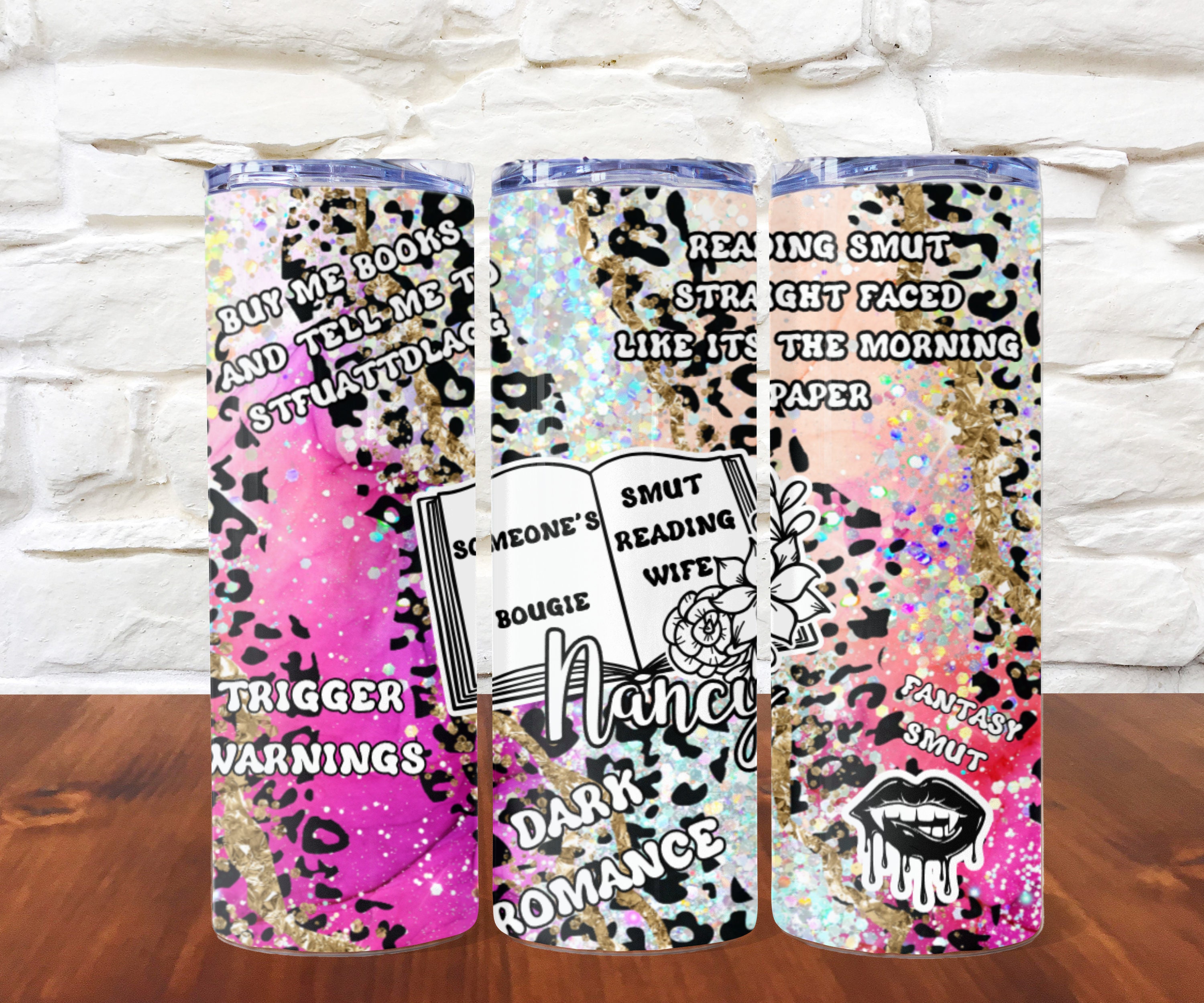 Someone's Smut Reading Wife 20 oz Tumbler,  Smut Lover Gift, Iced Coffee Cup for Romance Readers, Leopard Print Dark Romance Tumbler