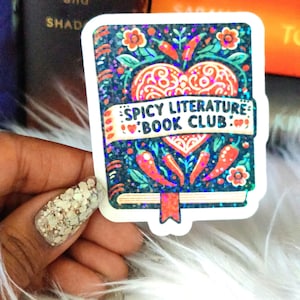 Spicy Romance Bookish Kindle Decals, Holographic Water Resistant Bottle Stickers for Gifts for Romantasy Readers