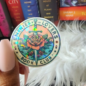 Enemies to Lovers Book Club Sticker: Holographic Water Resistant Kindle Sticker