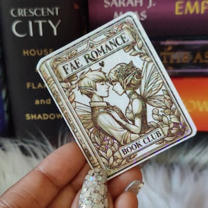 Fae Romance Bookish Kindle Decals, Holographic Water Resistant Bottle Stickers for Gifts for Romantasy Readers