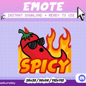 Spicy Emote, Twitch Emote, Discord Emote, Youtube Emote, Streamer Emote, Spicy Hot Emote, Papper Emote Twitch, Meme Emote Twitch, Gaming