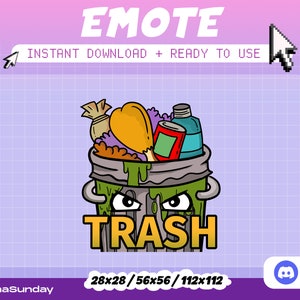 TRASH Twitch Emote, Twitch Emote, Discord Emote, Youtube Emote, Streamer Emote, Trash Emote, Funny Emote, Meme Emote, Gaming Emote
