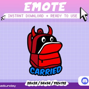 CARRIED Emote, Twitch Emote, Discord Emote, Youtube Emote, Streamer Emote, Carried Twitch Emote, Meme Twitch Emote, Funny Emote