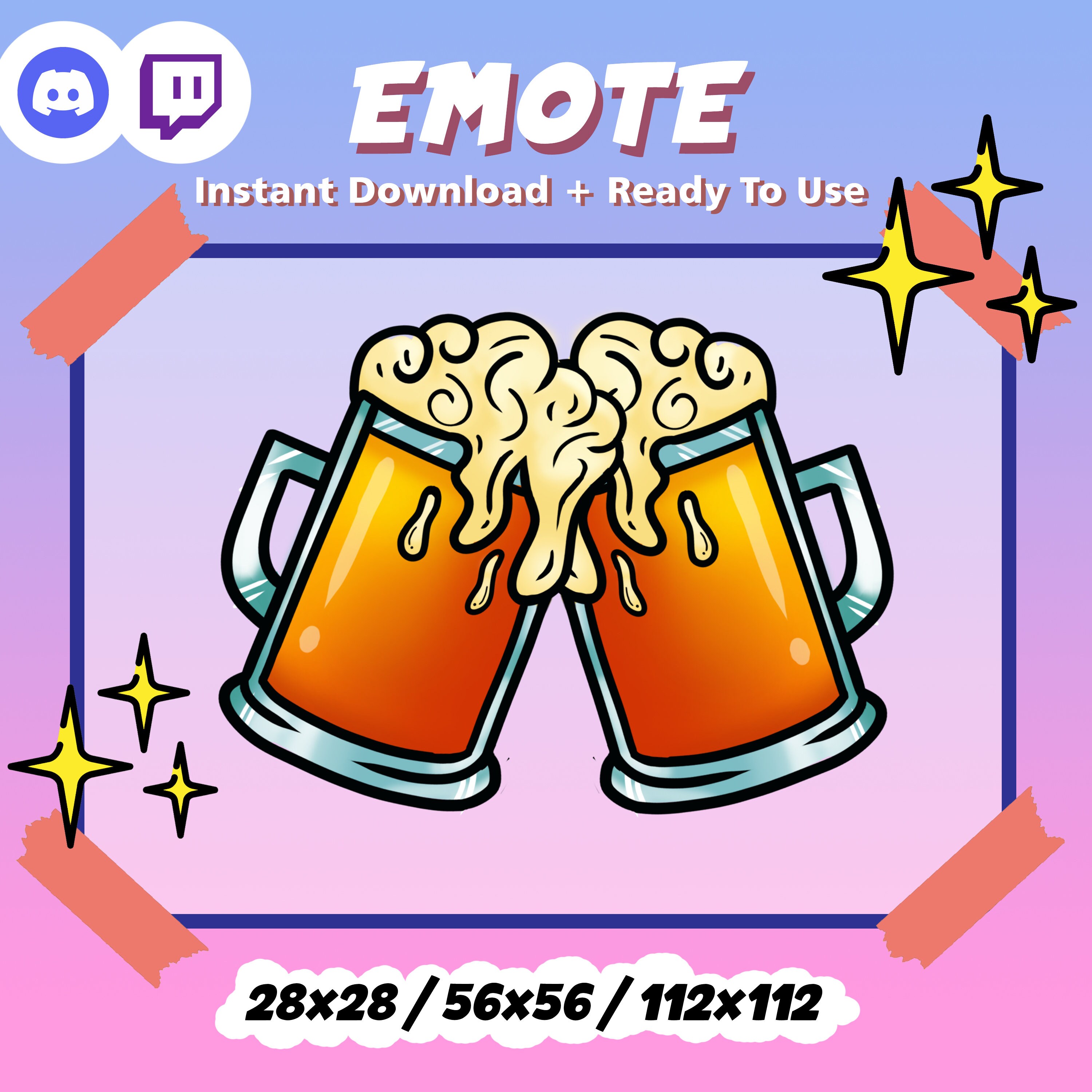 BEER CHEERS Emote Twitch Emote Discord Emote Youtube Emote Etsy UK