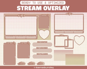 Brown Love Cute Aesthetics Stream Overlay Package Twitch, Twitch Stream Package, Brown Love Overlay, Cute Kawaii Overlay