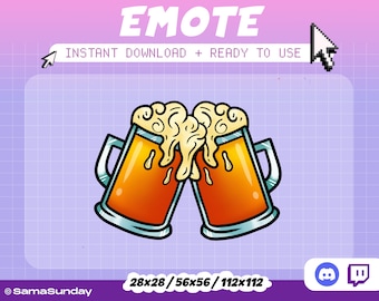 Bier jubelt handgezeichnetes Emote, Twitch/Discord/Youtube (Digitaler Download)