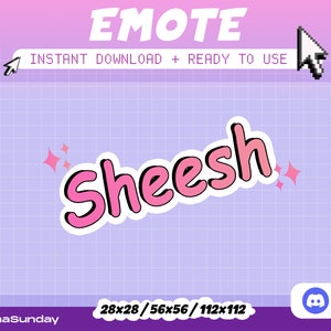 Sheesh Emote, Twitch Emote, Discord Emote, Youtube Emote, Streamer Emote, Pink Twitch Emote, Pink Sheesh Emote