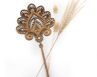 Flower made of wood ideal for dried flowers, deco wooden flower, table decoration, filigree decoration, dried flowers decor, laser cut,