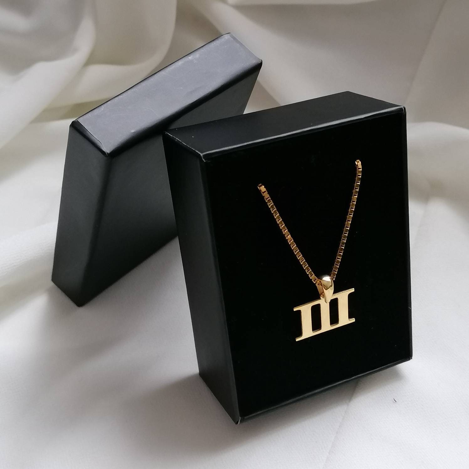 Personalized Roman Numerals Necklace Custom Date Pendant