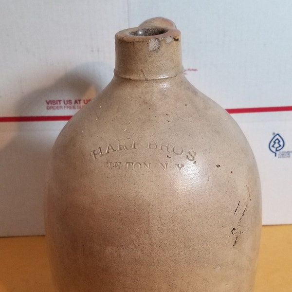 Hart Bros. 1-Gallon Salt Glazed Stoneware Jug Fulton NY