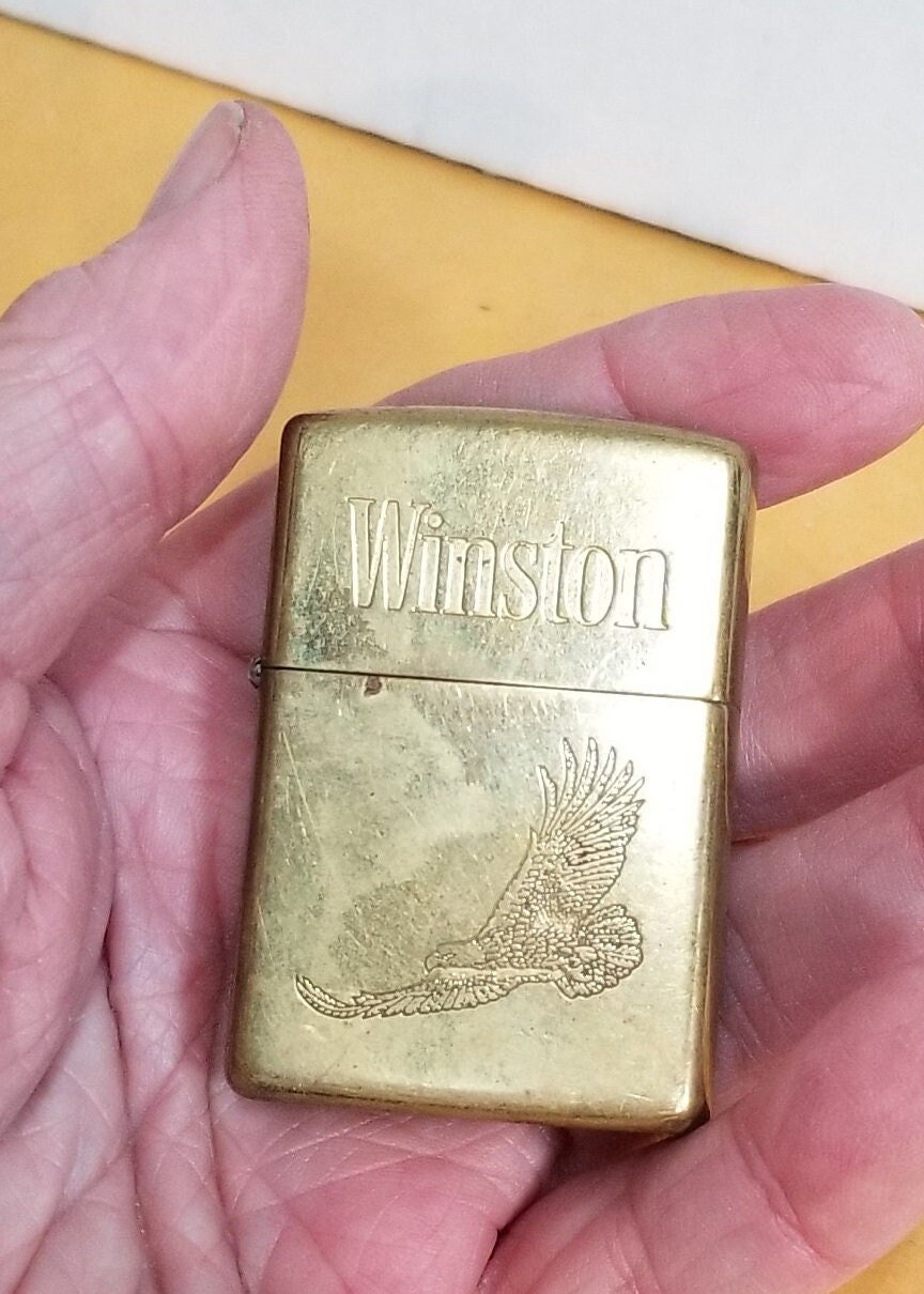 1932-1990 Zippo Lighter Solid Brass Winston Eagle