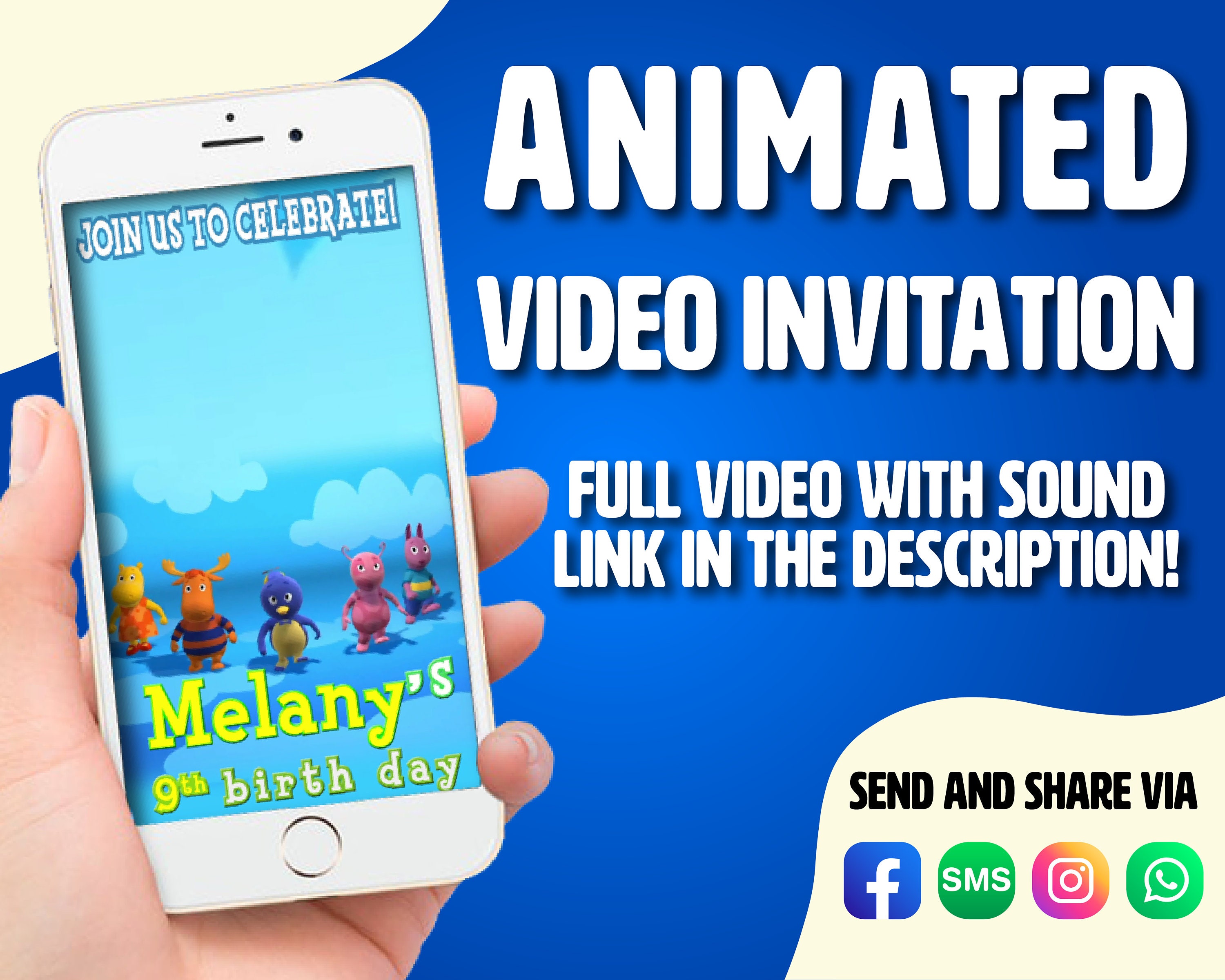 Backyardigans Birthday Video Invitation Backyardigans Party - Etsy