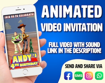 Toy Story Invite, Toy Story Party invite, Toy Story Invitation, Toy Story Birthday Invite, Toy Story Animated invitation, Toy Story