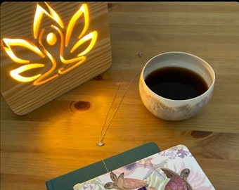 Yoga Personalized Lotus Flower led light, Carved Wooden,Yoga Studio Interior Decoration .Home .Namaste led Special Yoga Gift for Her,unique