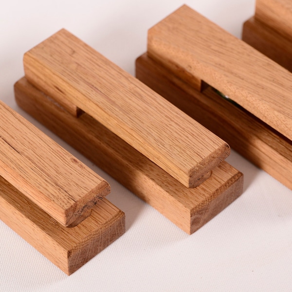 Eikenhouten handdoekhouder set van 4+3+2, houten handdoekhaak, badkamer keukenhanddoekhouder, cadeau minimale badkamer muurhaken