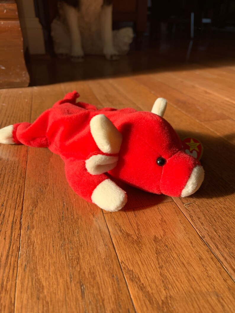 Rare Snort the Red Bull Beanie Baby - Etsy
