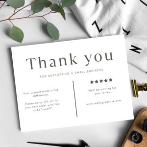 Thank You Card | Instant Download | Canva Editable Template | Business Branding | Order Packaging | Package Insert | Small Business Thanks