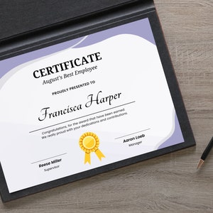 Digital Certificate Award | Canva Editable Certificate | Instant Download | Certificate Template | Custom Template | Award Certificate