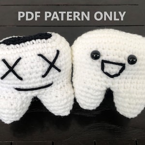 PDF PATTERN ONLY: Reversible Amigurumi Crochet Tooth