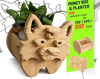 木工猫 No.1 ユニークな家と庭の装飾のためのデザイン | PDF | SVG | DXF | スクロールソー