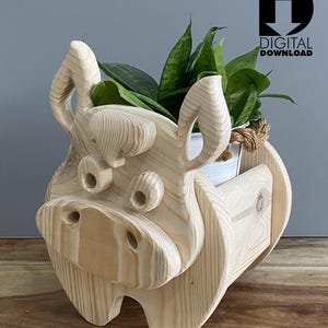 Holzbearbeitung Pflanzkasten Pläne - Einfaches Dekupiersäge Muster, Tierkasten | Holzbearbeitungsplan für Haus & Garten | Esel