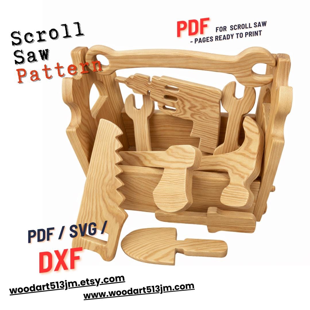 Tool Templates Wooden Toolbox & Tool Set Scroll Saw Patterns: Diy Woodworking Plans ...