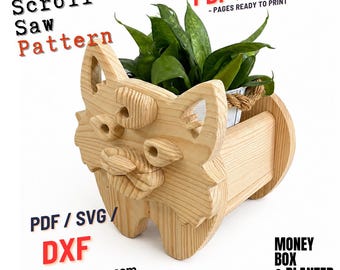 Woodworking Cat no.1  Design for Unique Home & Garden Decoration | PDF | SVG | DXF | Scroll Saw