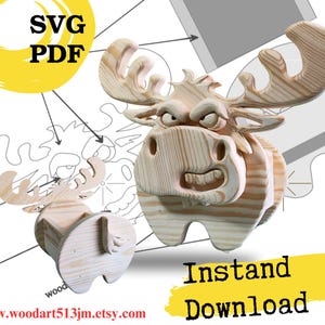 Moose Planter Box Scroll Saw Pattern: Woodworking Plans (PDF, SVG)