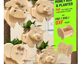 Scie à chantourner pour jardinière animal : Plans de menuiserie à faire soi-même (PDF, SVG, DXF) lot n°3