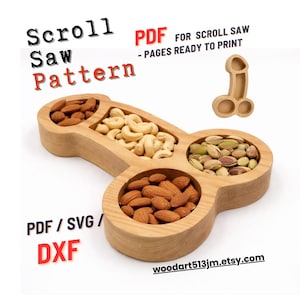 Funny Shaped Scroll Saw Pattern | Wooden Candy Bowl / Nut Tray Template | PDF SVG DXF Digital Download
