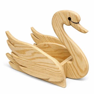 Wooden Swan Planter Woodworking Plans, Scroll Saw PDF SVG Pattern
