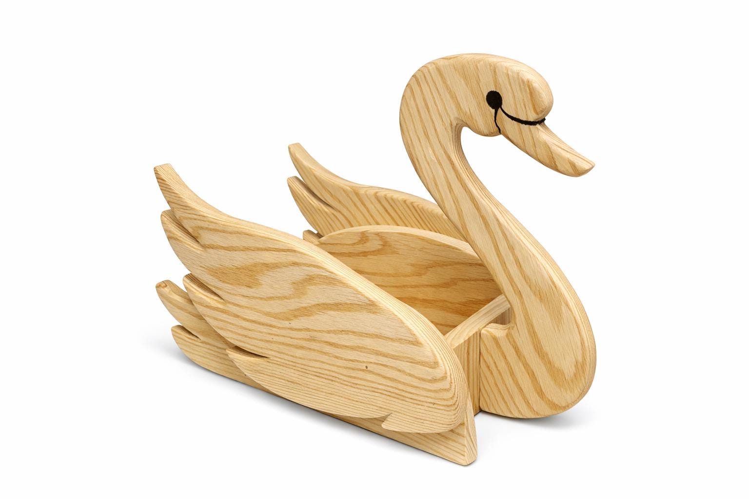 木製白鳥の彫刻　トールペイント材料 木彫りの白鳥 - Etsy 日本